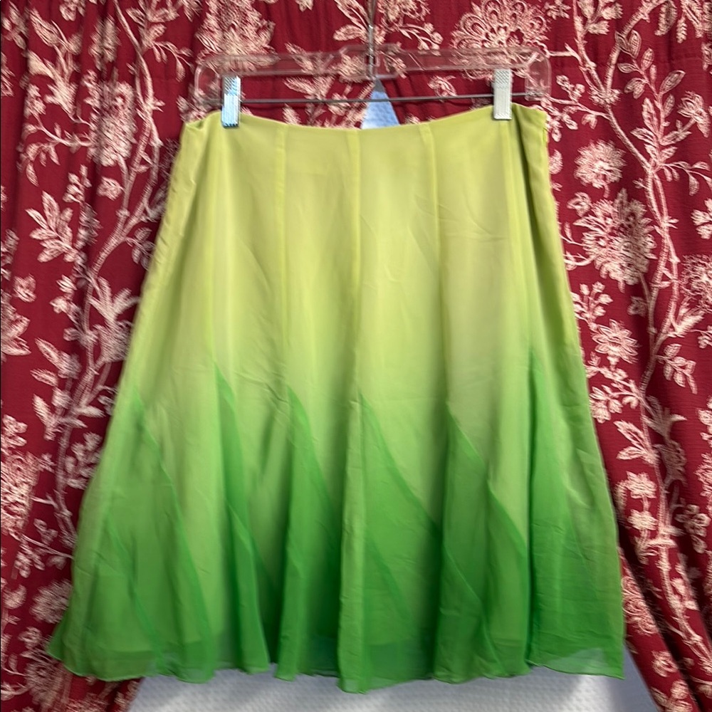 Worthington Yellow and Green Ombre Midi Skirt
